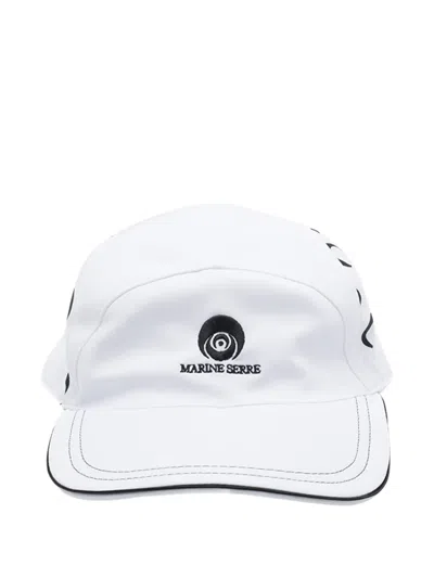 Marine Serre Logo-embroidered Moon-print Cap In White
