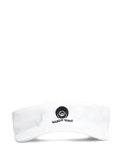 Marine Serre Logo-embroidered Visor In White