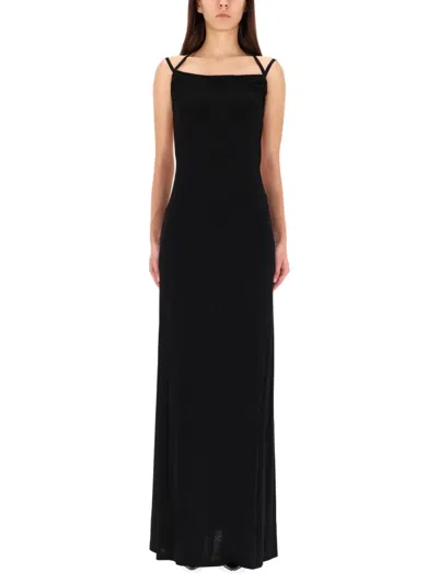 Marine Serre Long Jersey Dress In Purple