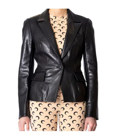 Marine Serre Long Sleeve Casual Jacket In Black