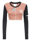 Marine Serre Long-sleeve Cropped Top In Brown