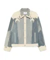 Marine Serre Long Sleeve Denim Jacket In Gray