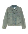 Marine Serre Denim Jacket With Collared Design And Pockets In Gray
