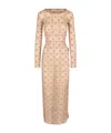 Marine Serre Patterned Knee Length Dress With Long Sleeves In Beige
