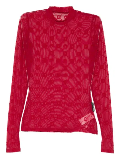 Marine Serre High-neck Fitted Top Patterned Design In Red