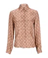 Marine Serre Crescent Moon-print Shirt In Brown