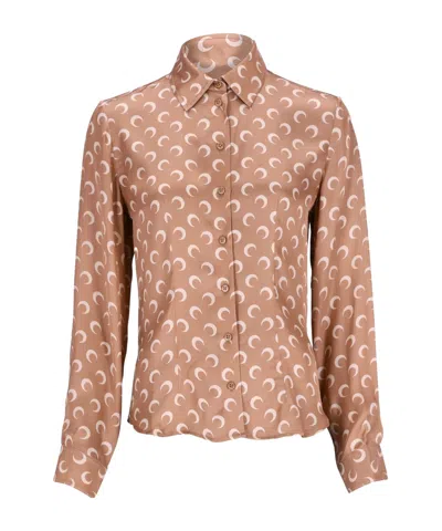 MARINE SERRE MARINE SERRE CRESCENT MOON-PRINTED BUTTONED SHIRT