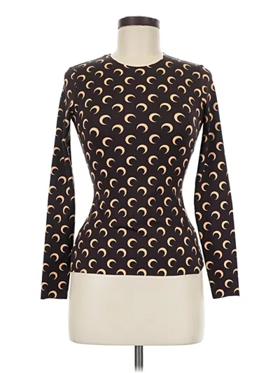 Pre-owned Marine Serre Long Sleeve T-shirt In Brown