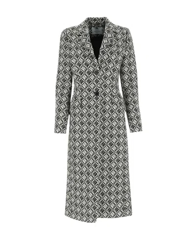 Marine Serre Long-sleeved Coat In Gray