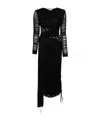 Marine Serre Crescent-moon-print Draped Dress In Black