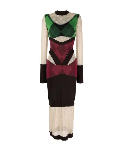 MARINE SERRE LONG SLEEVED DRESS