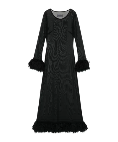 MARINE SERRE MARINE SERRE SHEER LONG SLEEVED DRESS