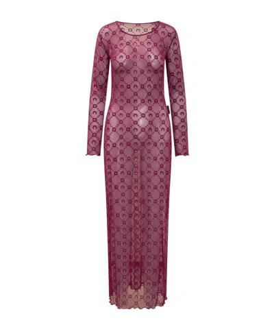 MARINE SERRE MARINE SERRE MONOGRAMMED SHEER DRESS