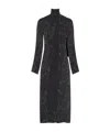 Marine Serre Long-sleeved High-necked Long Dress In Black
