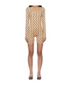 Marine Serre Celestial Print Fitted Long Sleeve Top In Nude