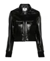 Marine Serre Embossed-logo Leather Jacket In Black