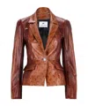 Marine Serre Long-sleeved Leather Jacket In Brown