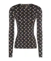 Marine Serre Regenerated All Over Moon Jersey Second Skin Top Clothing In Black