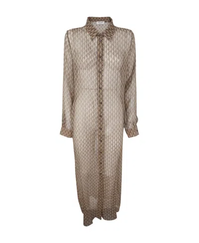 MARINE SERRE LONG-SLEEVED SHIRT DRESS
