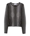 Marine Serre Gray Moon Skin Jacquard Knit Fitted Sweater In Black