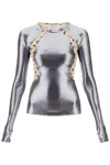 Marine Serre Crescent Moon-print Panneled T-shirt In Argento