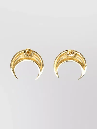 Marine Serre Lunar Crescent Duo Earrings In Gold