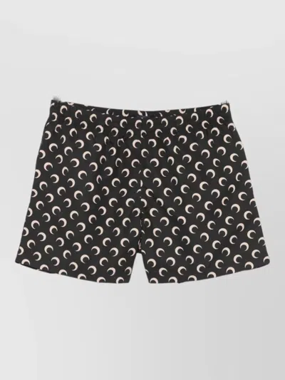 Marine Serre Lunar Motif Swim Shorts Allover Print In Black