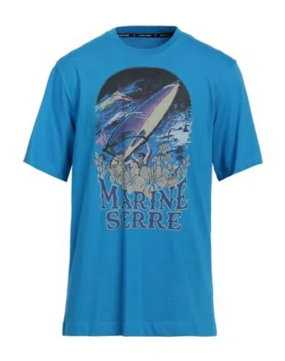 Marine Serre Man T-shirt Blue Size L Organic Cotton