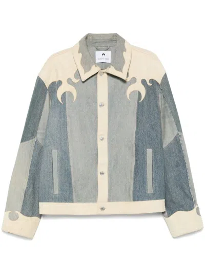 Marine Serre Denim Jacket In Neutral