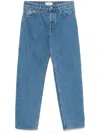 Marine Serre Moon Laser Denim Loose Jeans In Blue
