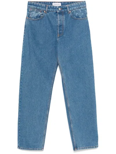 Marine Serre Moon-laser Jeans In Blue