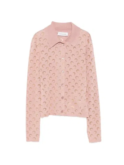 Marine Serre Moon-patterned Cardigan In Pink