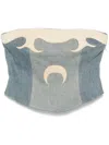 Marine Serre Regenerated Denim Top In Blue