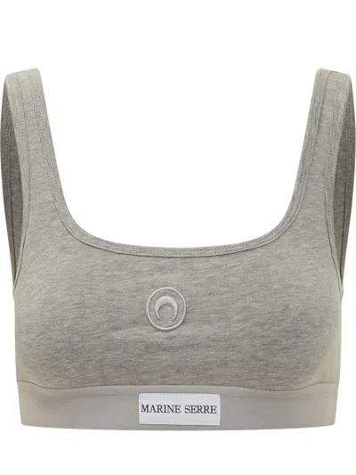 Marine Serre Sports Bra With Logo In Gray