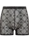 Marine Serre Tulle Shorts With Logo Embroidery In Multi
