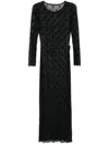 Marine Serre Long-sleeve Patterned Dress In Black