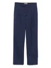 Marine Serre Moon Diamond-jacquard Trousers In Navy Blue