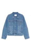 Marine Serre Structured Denim Jacket Featuring Chest Pockets In Clear Blue