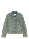 Marine Serre Denim Jacket With Collared Design And Pockets In Denim