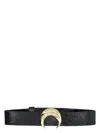 Marine Serre Textured Leather Moon Charm Choker In Black