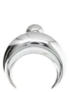 Marine Serre Regenerated Moon Stud Single Earring In Silver