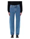 Marine Serre Moon Laser Denim Loose Jeans In Blue