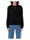 Marine Serre 'lune Logo' Crew Neck Sweater In Black