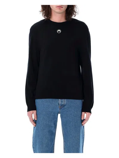 MARINE SERRE MEN'S MOON LOGO KNIT CREWNECK SWEATER