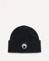 Marine Serre Wool Beanie With Classic Knit Texture In Black