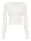 Marine Serre Recycled Mesh Flock Ss Cropped Top In White