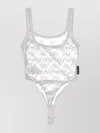 Marine Serre Mesh Flock Bodysuit Recyclé In White