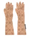 Marine Serre Mesh Flock Gloves In Neutrals