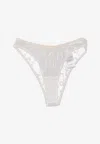 Marine Serre Sheer Lace Detailing High-cut Panties In Neutral
