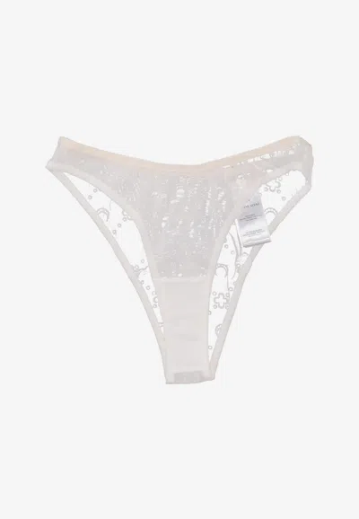 MARINE SERRE MESH FLOCK HIGH-CUT PANTIES